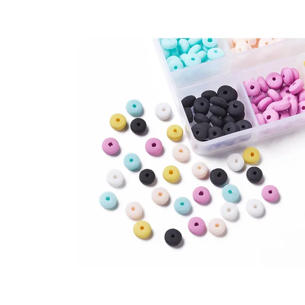 Boite de 6 couleurs de perles heishi épaisses