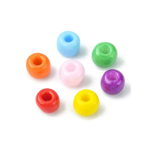 Boite de 7 couleurs de grosses perles de rocailles - 4 mm