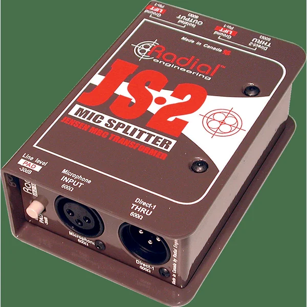 Boite de Direct Radial 1 Entre / 2 Sorties JS2