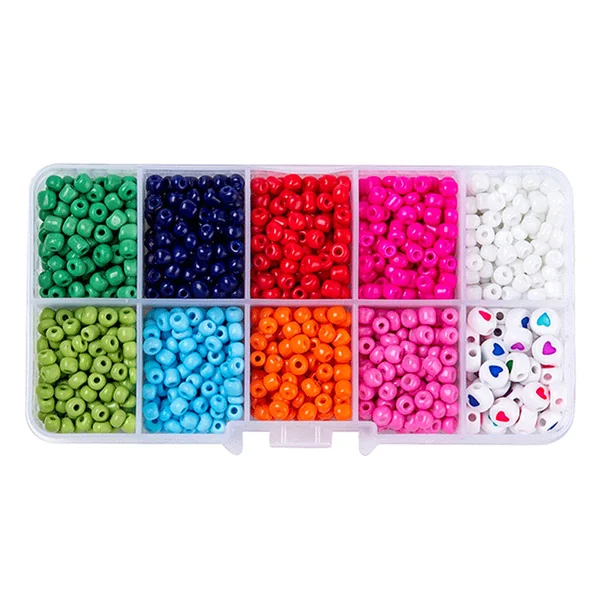 Boite de grosses perles 10 couleurs opaques
