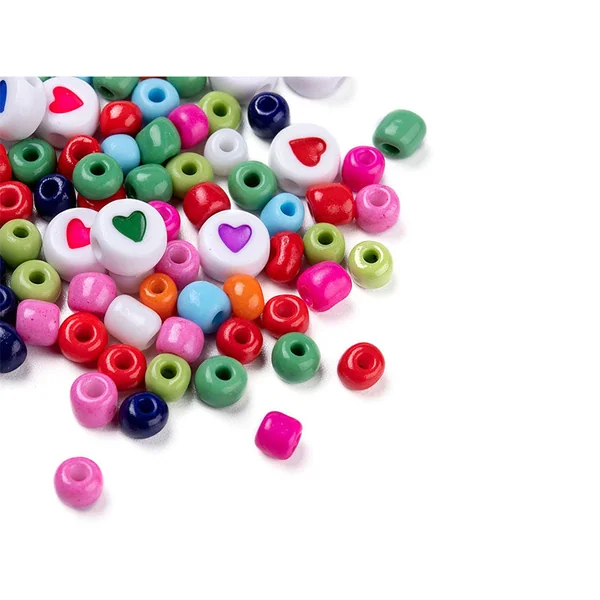 Boite de grosses perles 10 couleurs opaques