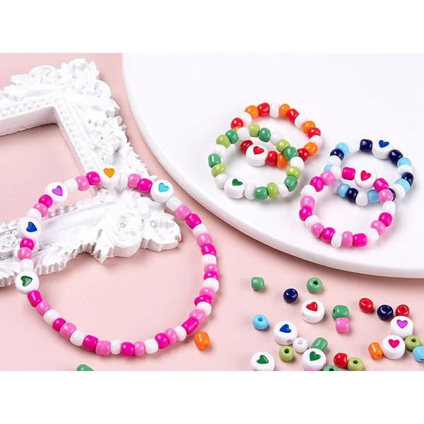 Boite de grosses perles 10 couleurs opaques