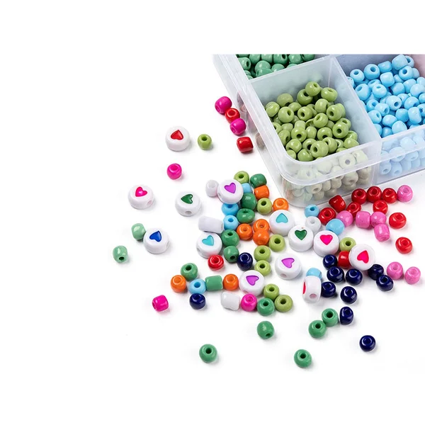 Boite de grosses perles 10 couleurs opaques