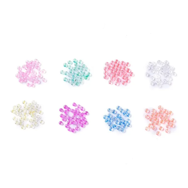 Boite de perles 8 couleurs acidulées transparentes