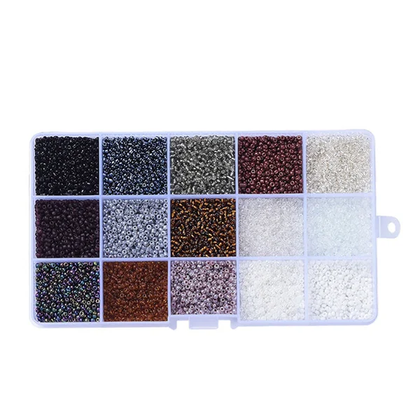 Boite de perles de rocailles - 15 Nuances Cuivre - 2,5mm