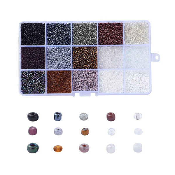 Boite de perles de rocailles - 15 Nuances Cuivre - 2,5mm