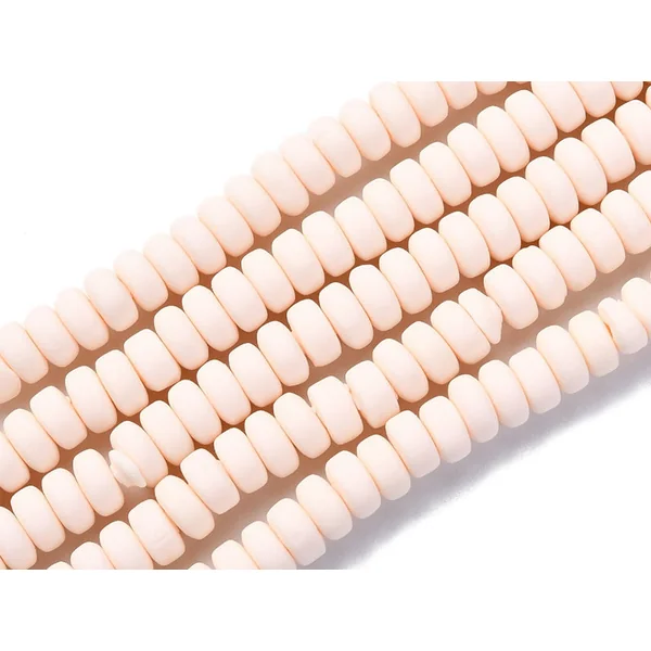 Boite de perles heishi épaisses 6 mm - Beige nude
