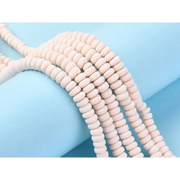 Boite de perles heishi épaisses 6 mm - Beige nude