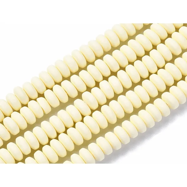Boite de perles heishi épaisses 6 mm - Jaune paille