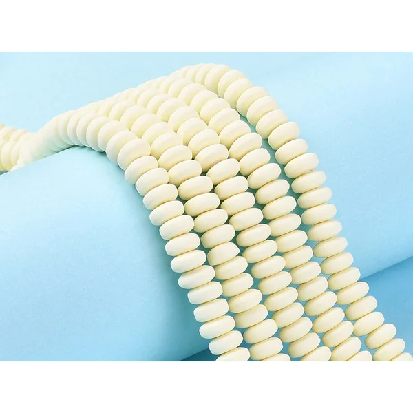 Boite de perles heishi épaisses 6 mm - Jaune paille