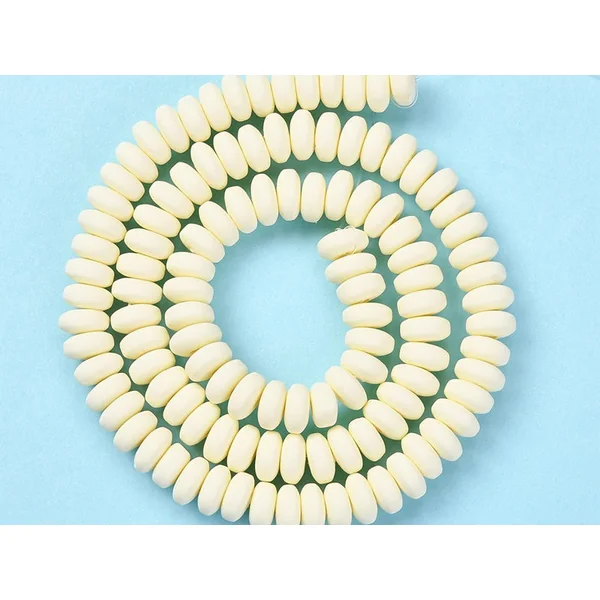 Boite de perles heishi épaisses 6 mm - Jaune paille