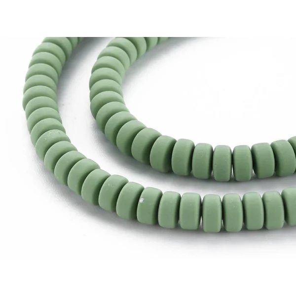 Boite de perles heishi épaisses 6 mm - Kaki