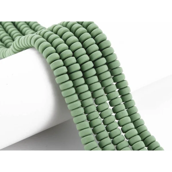 Boite de perles heishi épaisses 6 mm - Kaki