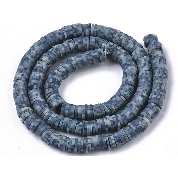 Boite de perles rondelles heishi 6 mm - bleu nature imitation pierre