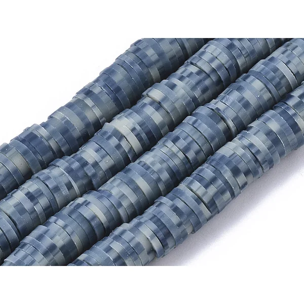 Boite de perles rondelles heishi 6 mm - bleu nature imitation pierre