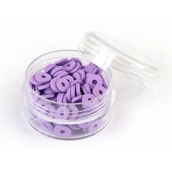 Boite de perles rondelles heishi 6 mm - mauve violet