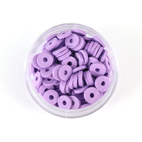Boite de perles rondelles heishi 6 mm - mauve violet