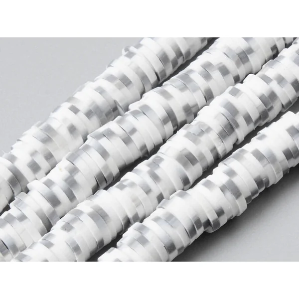 Boite de perles rondelles heishi 6 mm - Naturel blanc