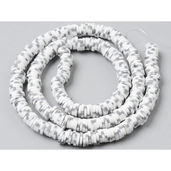 Boite de perles rondelles heishi 6 mm - Naturel blanc