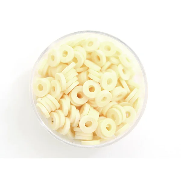 Boite de perles rondelles heishi 6 mm - Naturel pierre