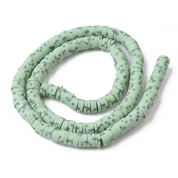 Boite de perles rondelles heishi 6 mm - Naturel vert