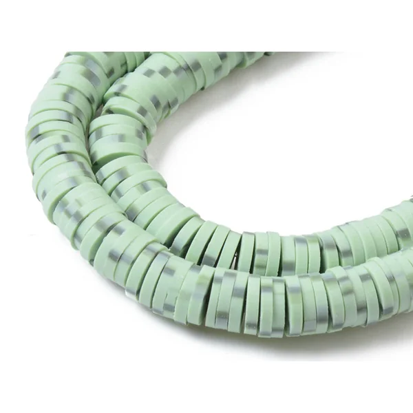 Boite de perles rondelles heishi 6 mm - Naturel vert
