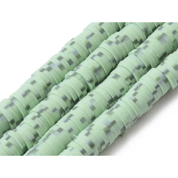 Boite de perles rondelles heishi 6 mm - Naturel vert