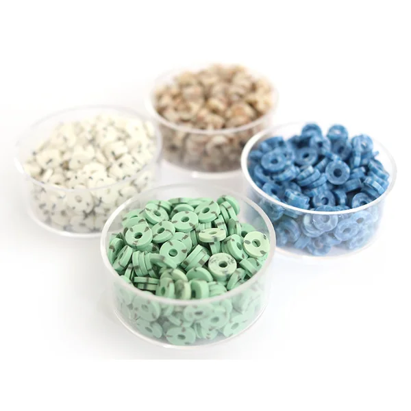 Boite de perles rondelles heishi 6 mm - Naturel vert