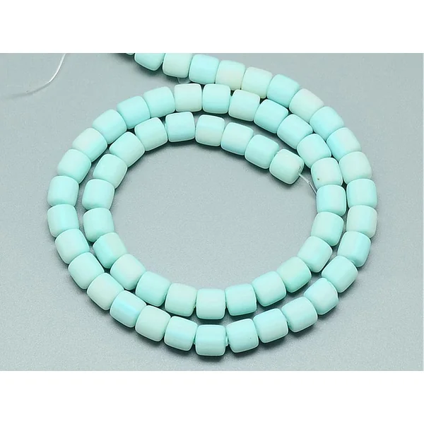 Boite de perles tubes Heishi 6 mm - bleu pâle