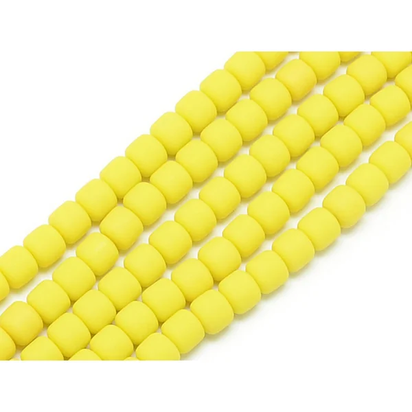 Boite de perles tubes Heishi 6 mm - jaune citron