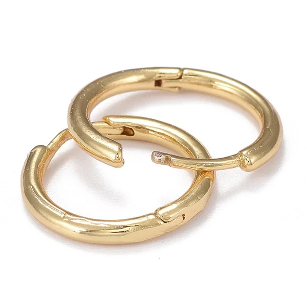 Boucles d'oreilles créoles huggie - doré à l'or fin 18K - 17 mm