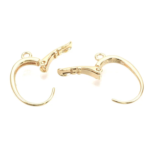Boucles d'oreilles dormeuses avec boucle - doré à l'or fin 18k - 20,5 mm