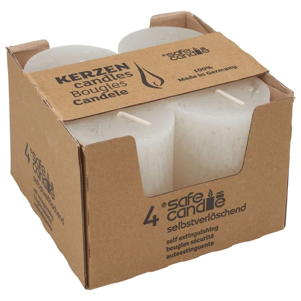 Bougies cylindriques « Rustik », Ø 6 x 8 cm