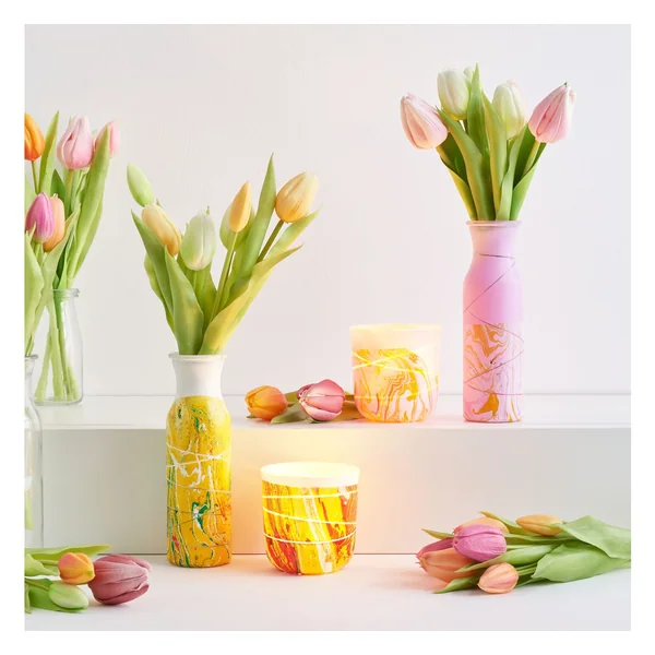 Bouquet de tulipes 3 fleurs et 2 bourgeons