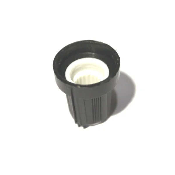 Bouton pour potentiomètre rotatif rond axe 6mm 15X16mm noir blanc