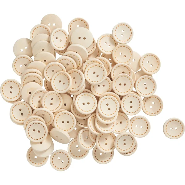 Boutons en bois VBS « Point de couture », 100 pc.