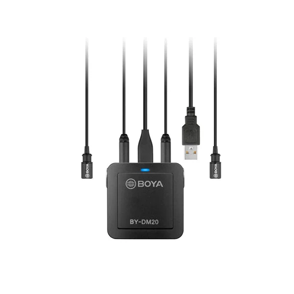 Boya DM20 recording kit med 2 lavalier mikrofoner