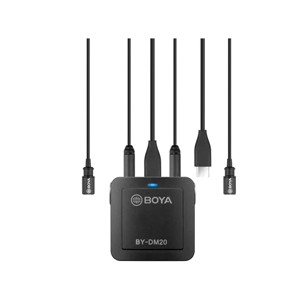 Boya DM20 recording kit med 2 lavalier mikrofoner