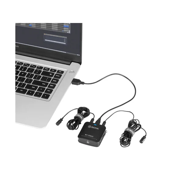 Boya DM20 recording kit med 2 lavalier mikrofoner