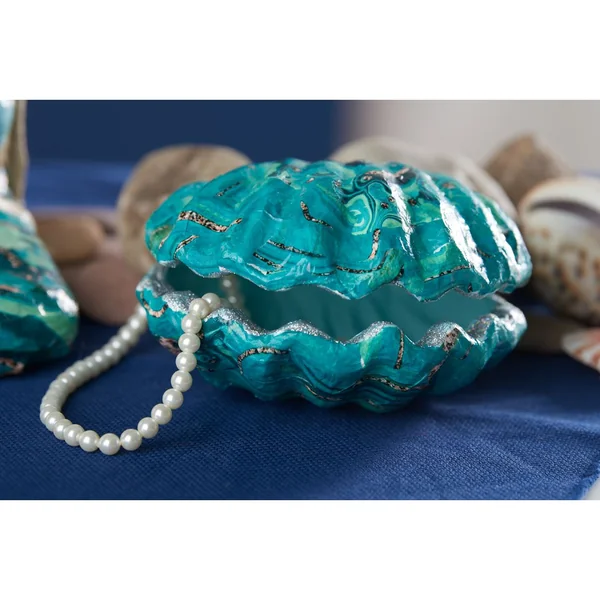 Boîte coquillage, papier mâché