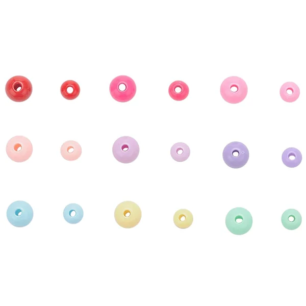Boîte de 1000 perles rondes opaques en acrylique - 9 couleurs
