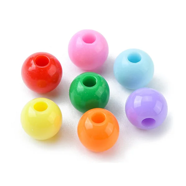 Boîte de 490 perles opaques rondes - 7 couleurs - 6 mm