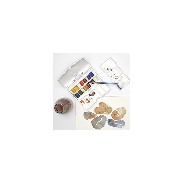 Boîte de peinture aquarelle fine 12 1/2 godets Pocket Plus Cotman
