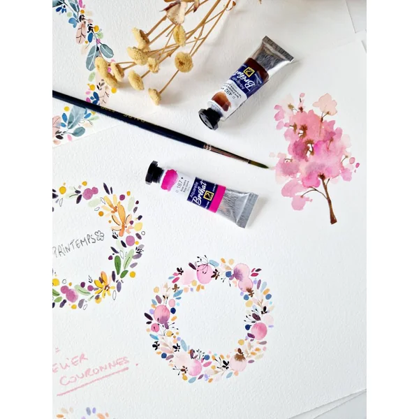 Boîte métal 48 demi-godets de peinture aquarelle extra-fine Bréhat