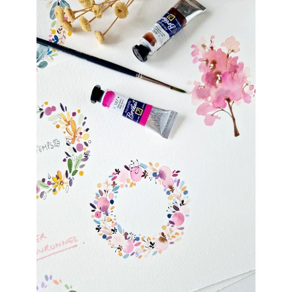 Boîte métal de poche 12 demi-godets peinture aquarelle Extra Fine Bréhat