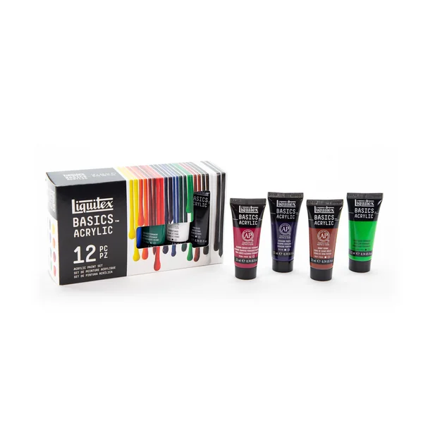 Boîtes de tubes de 22ml de peinture acrylique fine Basics Acrylic