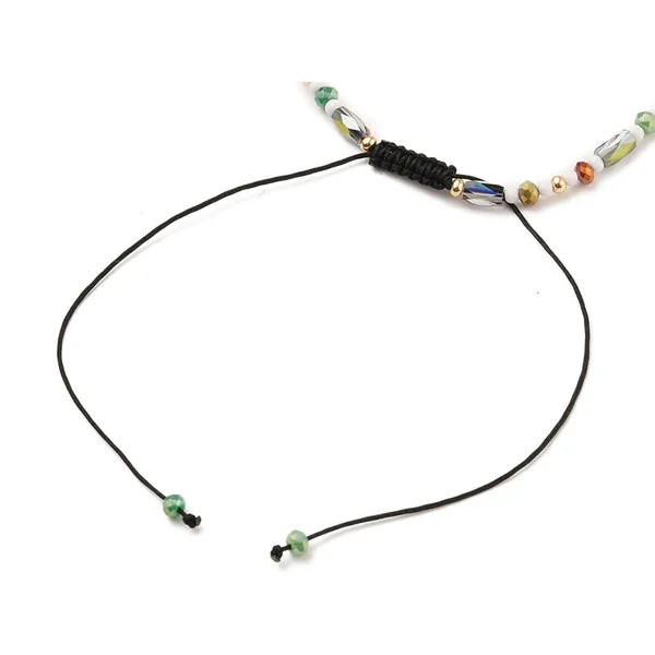 Bracelet fin en perles de verre - multicolore - taille ajustable