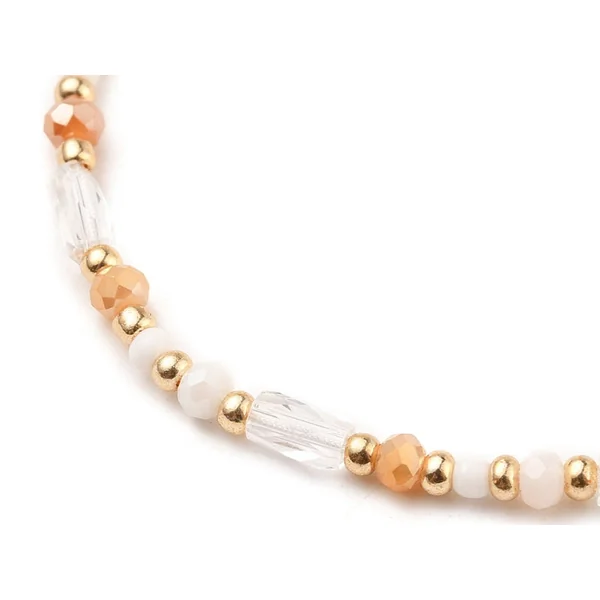 Bracelet fin en perles de verre - rose - taille ajustable