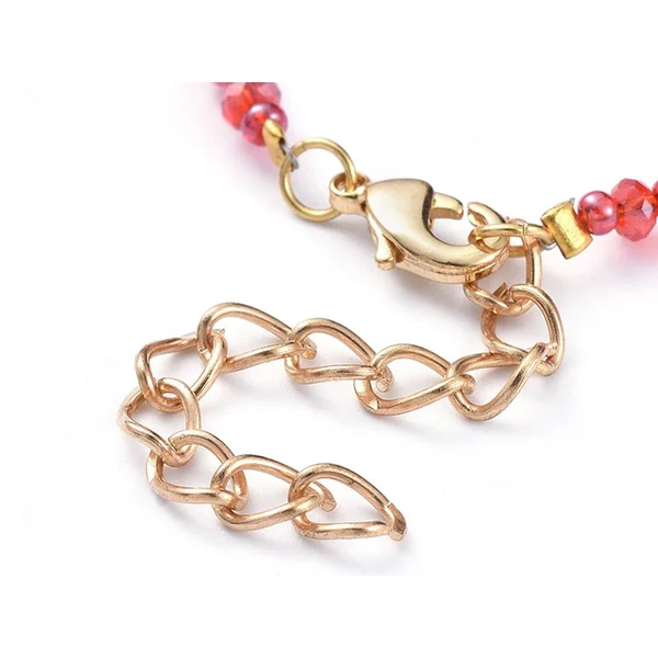 Bracelet à perles de verre - rouge irisé