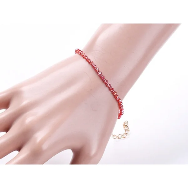 Bracelet à perles de verre - rouge irisé